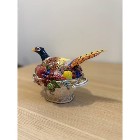 Fitz and Floyd Venezia Autumn Bounty Pheasant Tureen VINTAGE - Picture 3 of 8